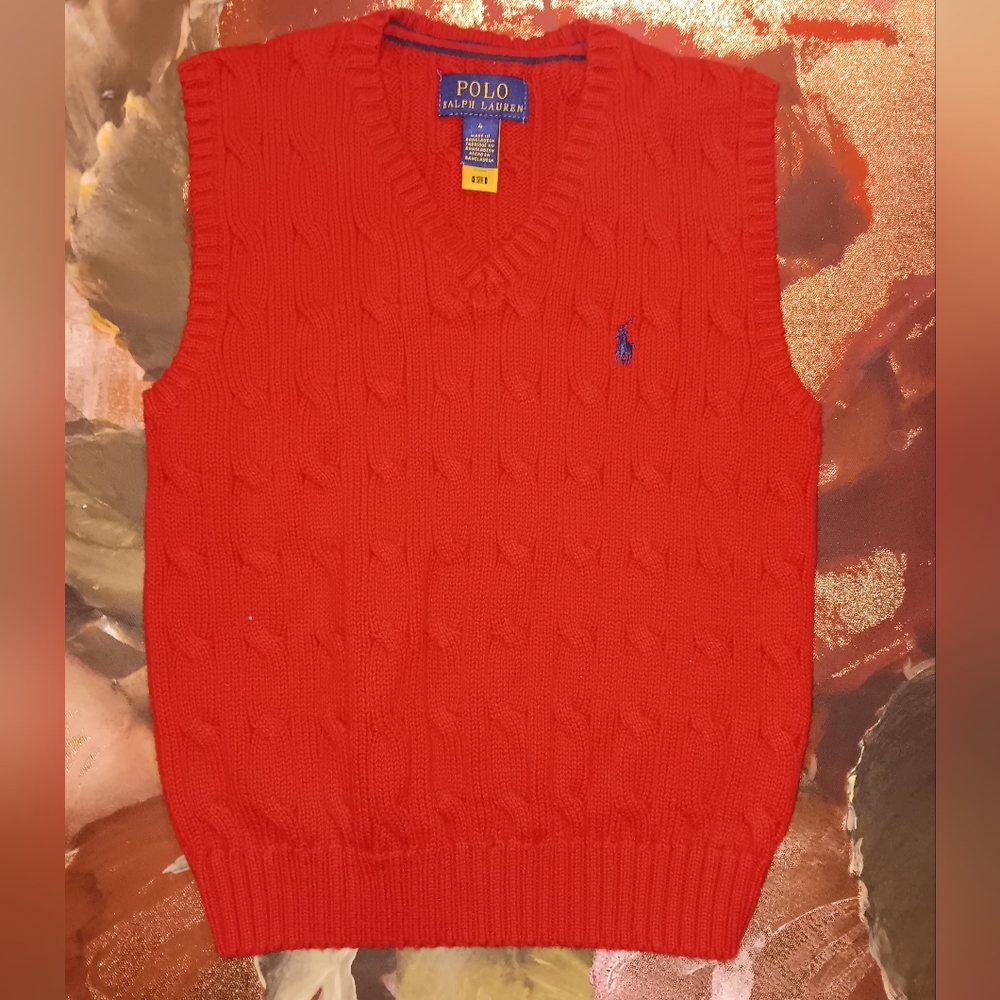 Kid Polo by Ralph Lauren Bright Red Knit Vest